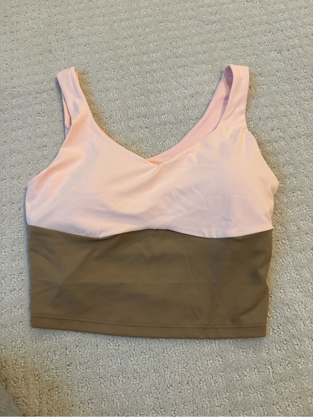 Old Navy Pink and Brown Two-Tone Tank Crop Top
